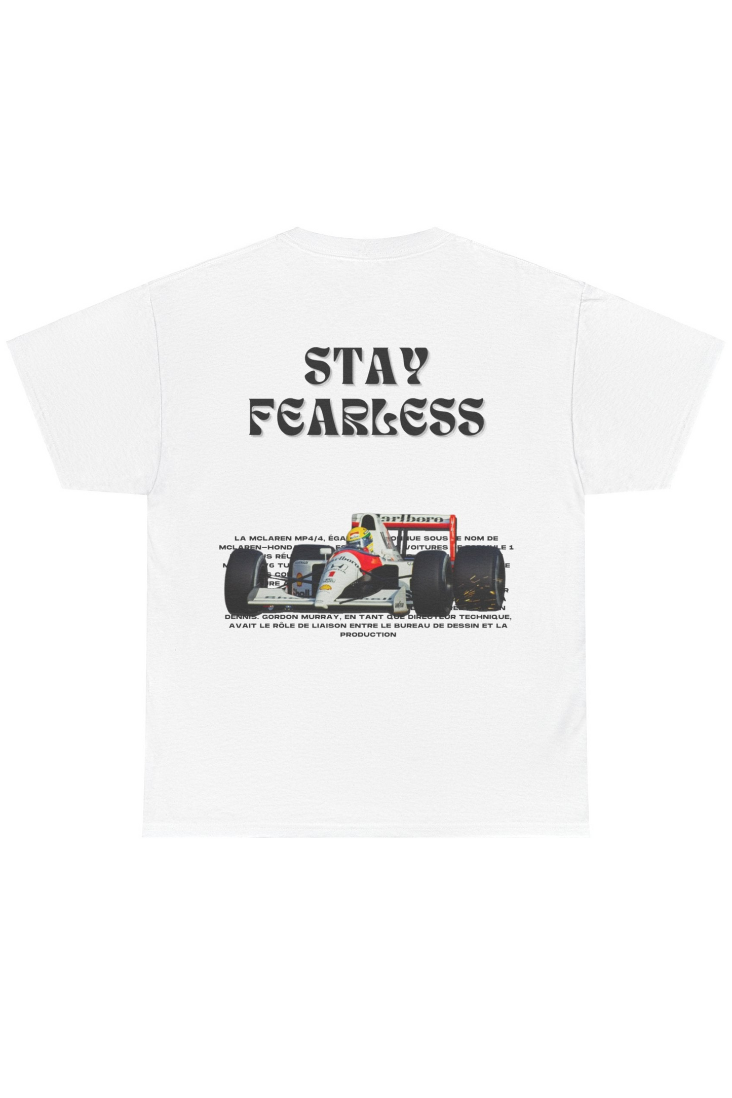 Bleiben Sie furchtlos – weißes T-Shirt der Ayrton Senna Edition