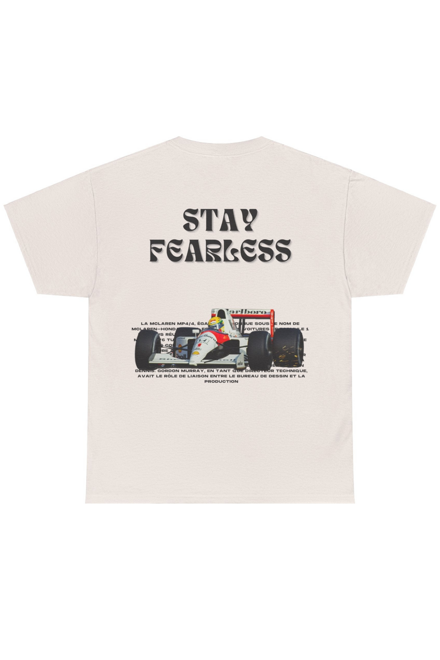 Bleiben Sie furchtlos – weißes T-Shirt der Ayrton Senna Edition