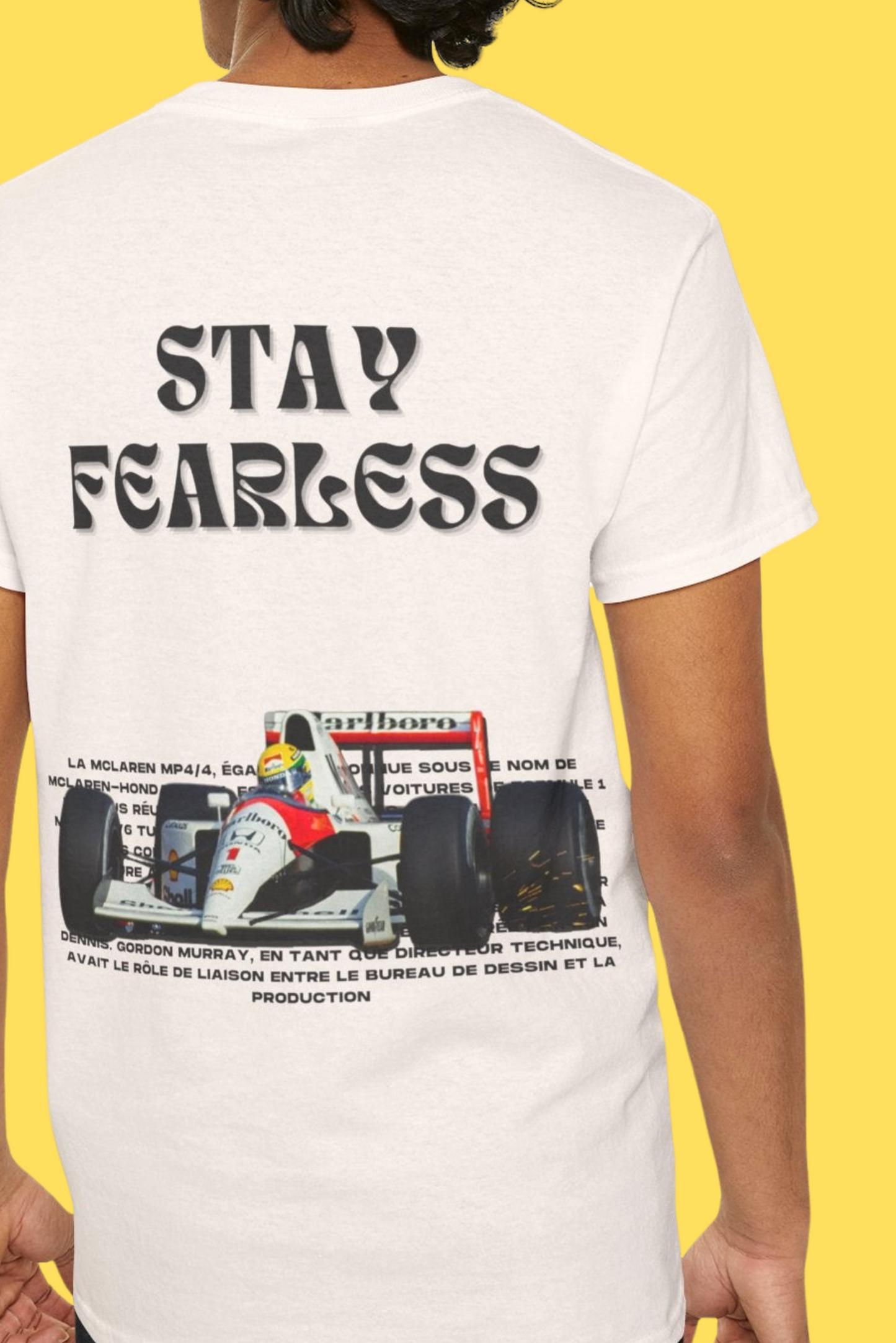 Bleiben Sie furchtlos – weißes T-Shirt der Ayrton Senna Edition