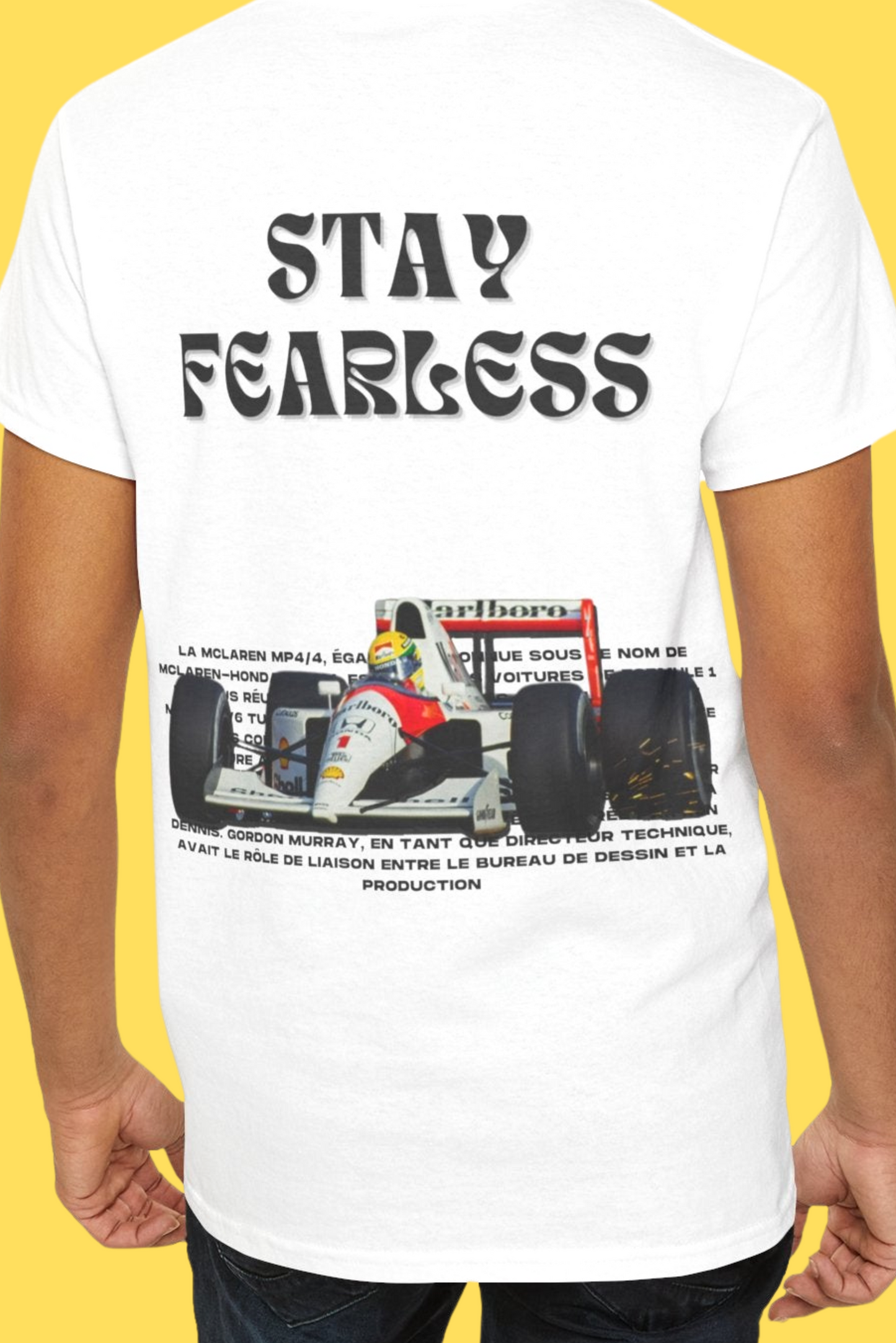 Bleiben Sie furchtlos – weißes T-Shirt der Ayrton Senna Edition